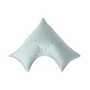 Homescapes Duck Egg Blue V Shaped Pillowcase Organic Cotton 400 Thread Count