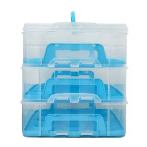 Oypla Blue 3 Tier 36 Cupcake Plastic Carrier Holder Storage Container