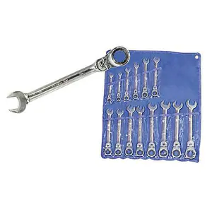 14 Piece 8mm 24mm Flexible Head Ratchet Spanner Set Alloy Steel