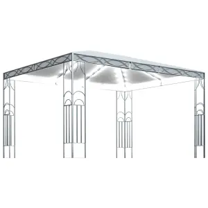 Berkfield Gazebo with LED String Lights 400x300 cm Cream