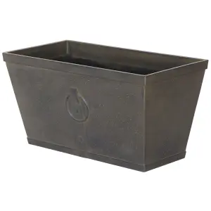 Set of 2 Plant Pots 60 x 30 x 30 cm Brown PORIA