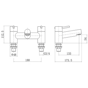 flode Runn Bath Filler - Chrome