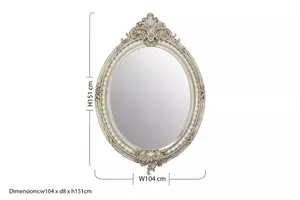 Interiors by Premier Juliet Champagne Oval Framed Wall Mirror