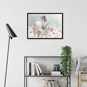 Wild Horses I by Lisa Audit - Painting Black Framed Paper Print / 55cm H x 80cm W x 2.3cm D