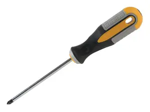 Roughneck PZ2 Pozidriv Screwdriver 125mm with Magnetic Tip and Soft Grip Handle