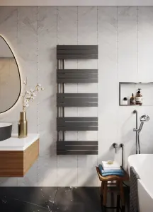 VURTU3 Designer Vertical Single Panel Radiator, 1600(H) x 600(W), Anthracite, 613646