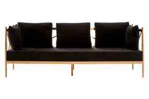 Novo 3 Seat Rose Gold Lattice Arms Sofa