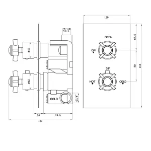 ENKI Edwardian Chrome Traditional Crosshead Solid Brass Thermostatic Twin Shower Valve TSV048