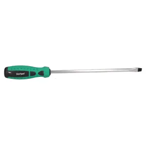 9.5mm x 250mm Slotted Flat Headed Screwdriver with Magnetic Tip Rubber Handle