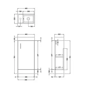 Vault 400mm Bathroom Vanity with Integrated Vitreous China Basin Charcoal Black