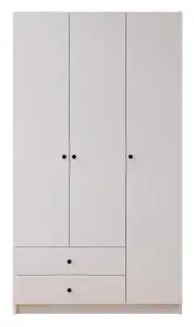 ECU 3 Door 2 Drawer White Wardrobe