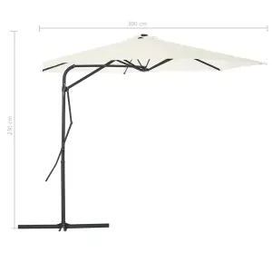 Berkfield Outdoor Parasol with Steel Pole 300 cm Sand