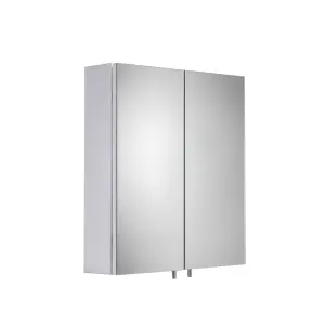 Croydex Cullen Gloss White Wall-mounted Double Bathroom Cabinet (H) 500mm (W) 450mm