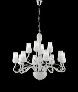 Luminosa ANGEL 12 Light Chandeliers with Shades White 80x70cm