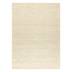 Wool carpet TAHAR 99004B cream - HAND-WOVEN loop, uniform 120x180 cm