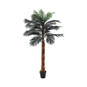 Artificial Palm Tree Fake Plant House Plant in Black Pot H 180 cm