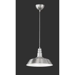 Luminosa Will Modern Dome Pendant Ceiling Light Nickel Matt - UK Stock