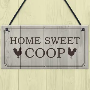 Funny Chicken Sign HOME SWEET COOP Outdoor Garden Sign For Chicken Hens