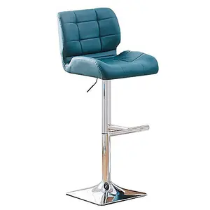 Axara White High Gloss Bar Table With 4 Candid Teal Stools