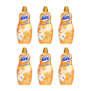 Asevi Sensations Laundry Conditioner, Energy 1.32L, 60 Washes - Concentrated Liquid Fabric Softener - Pack of 6