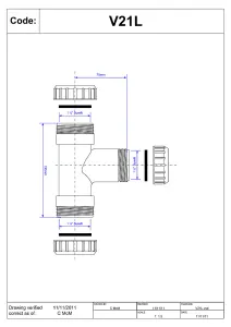 McAlpine V21L 1" x 1" x 1" Surefit Swept Tee