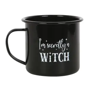 Something Different Im Secretly A Witch Enamel Mug Black/White (One Size)