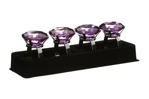 Versatile Set Of Four Purple Diamante Napking Rings, Elegant Rings For Dining Table, Durable Napkin Ring