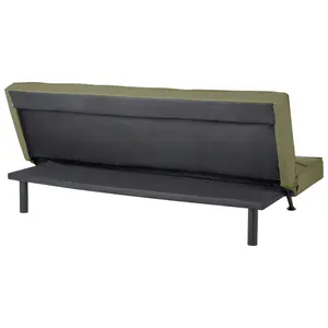 Beliani Retro Sofa Bed HASLE Olive Green