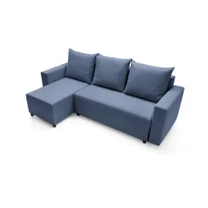 Oslo Reversible Corner Sofa Bed in Dark Blue