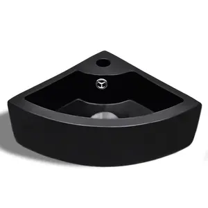 Berkfield Wash Basin with Overflow 45x32x12.5 cm Black