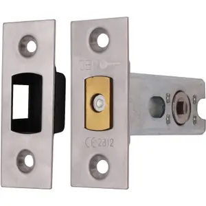 AFIT Satin Stainless Steel Bolt Through Tubular Deadbolt Fire Rated - 64mm Case 44mm Backset