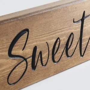 Peak Heritage Engraved Wooden Sign 60cm - Home Sweet Home