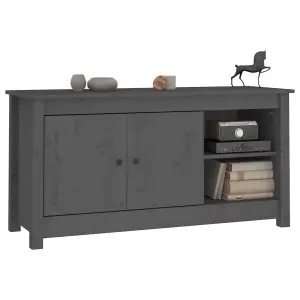 Berkfield TV Cabinet Grey 103x36.5x52 cm Solid Wood Pine