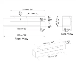 Decorotika Pia TV Stand TV Unit for Tvs up to 60 inch