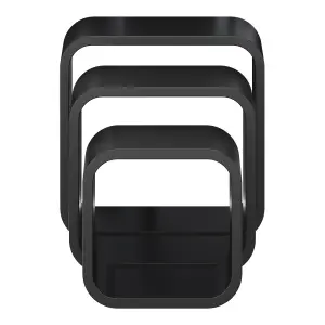 GoodHome Cusko Black Cube shelf (L)32.5cm x (D)15.5cm, Set of 3