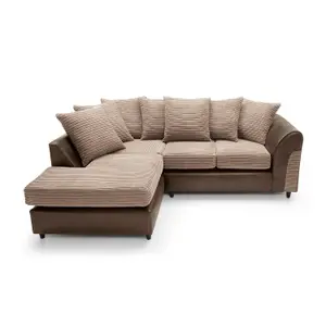 Harvey Left Facing Corner Sofa in Brown