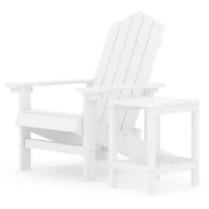 Berkfield Garden Adirondack Chair with Table HDPE White