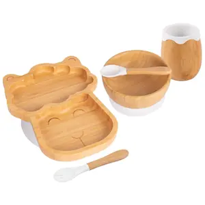 5pc Bamboo Llama Baby Weaning Set - White