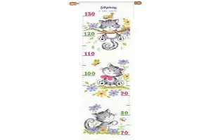 H/CHART KITTEN - Counted Cross Stitch Kit: Height Chart Kitten - Vervaco