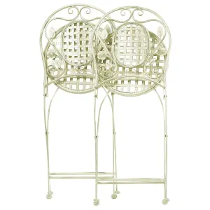 Set of 2 Garden Chairs BIVIO Metal Light Green