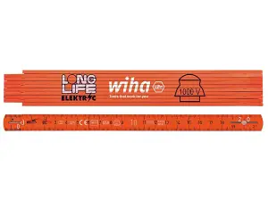 Wiha Electrician's Folding Ruler 2m Longlife 10 Segment Metric 1000v VDE 42068