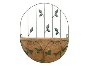 Basket Planter with Trellis- Leaf Design- Wall Mounted