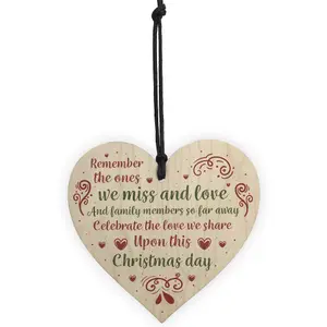 Red Ocean Memorial Christmas Gift Tree Decoration Mum Dad Grandad Grandma Nan Gran Wooden Sign