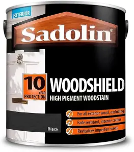 Sadolin 10 Year Protection Woodsheild High Pigment Woodstain 2.5L - Black