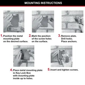 Master Lock Reinforced security 4 digit Wall-mounted External Combination Key safe