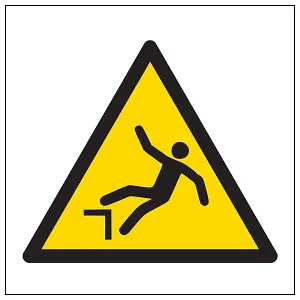 Warning Drop Logo Safety Sign - Self Adhesive Vinyl - 200x200mm (x3)