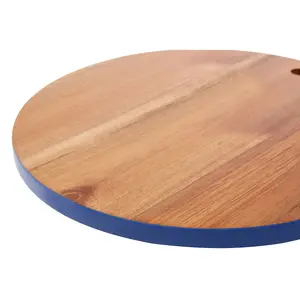 Interiors by Premier Socorro Round Blue Edge Chopping Board