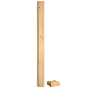 Solid Pine Complete Square Newel Post 90mm x 90mm x 1500mm Inc Cap UK Manufactured Traditional Products Ltd