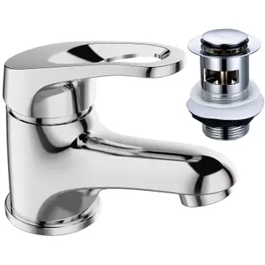 Bristan Iris Chrome Basin Mixer Mono Tap Cloakroom Bathroom + Fixings + Waste