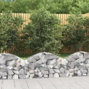 Berkfield Arched Gabion Basket 100x30x40/60 cm Galvanised Iron